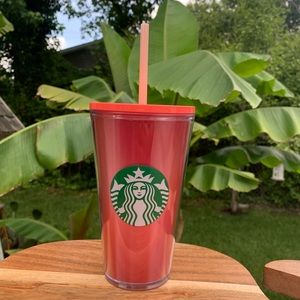 Starbucks red pink tumbler
